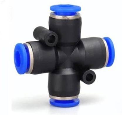 HU CREATIONS PZA series Pneumatic Fitting 4-Way Cross Connector for 4MM 4-Way Reducer Pipe Joint