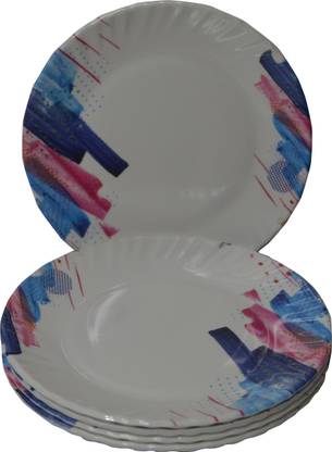 Laserbot Silky-Blue_Side Round Ice Cream Starters Serving Melamine Half Plate Half Plate