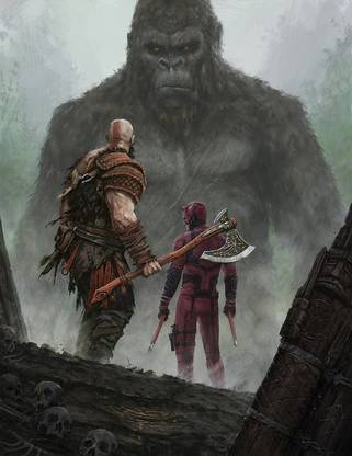 God Of War Kratos King Kong Daredevil Matte Finish Poster Paper Print