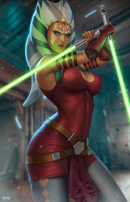 Ahsoka Tano Star Wars Jedi Fictional Character Fantasy Girl Hd Matte Finish Poster Paper Print