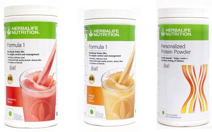 Herbalife Nutrition FORMULA 1 STRAWBERRY & ORANGE 2 PCS & PROTIEN POWDER 400 GRAM Whey Protein