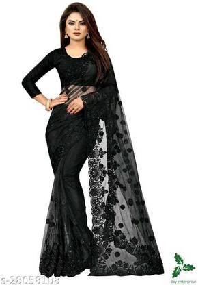 NIYANTAKSH BLACK.001 Net Saree Falls