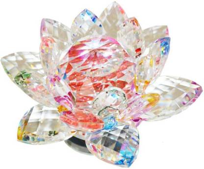 SWISS WONDER Vastu/Feng Shui Transparent Crystal Lotus Showpiece Decorative Showpiece  -  5.5 cm