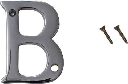 Wigano Brass Lacquered Finish Stylish !!House !!Flat !!Door Numbers Alphabets (Alphabet B) Silver Sign