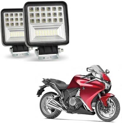AUTOGARH 42 LED Square Fog Light for Honda VFR 1200F Fog Lamp Motorbike LED for Honda (12 V, 126 W)