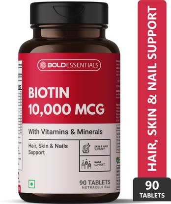 BOLDESSENTIALS Biotin 10000mcg With Keratin, Vitamins & Minerals For Hair Skin Nail Support