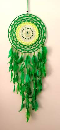 SuSwapna Sunflower Dream Catcher - 30 X 10 inch, Multicolored Feather, Steel, Wool, Crystal Dream Catcher