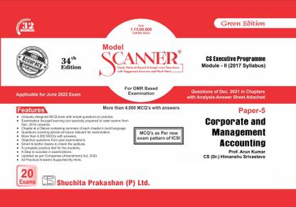 Model Scanner CS Executive Programme Module - II Paper - 5 Corporate and Management Accounting