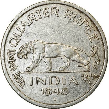 Klowage Coin Gallery George VI King Emperor Quarter Rupee Coin 1946 Medieval Coin Collection