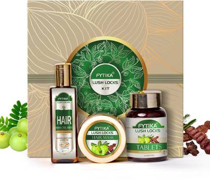 FYTIKA HEALTHCARE PRODUCTS Lush Locks Kit | Ayurvedic Hair Fall Control Hair Care Regimen for Natural Hair Growth.
