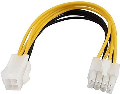 Paruht Power Sharing Cable 0.15 m (pack of 1 pc) ATX 4 Pin Male to 8 Pin Female EPS Adapter CPU Power Connector