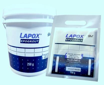 Lapox Epogrout Stain Waterproof Tile Grout forWall Floor 1KG 250GM hardener resin750gm Crack Filler