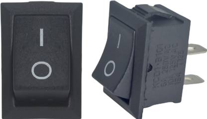 KCD 10Pcs 2 Pin Snap Rocker Toggle SPST Switch Black On/Off Ac 250v/6A 125v/10A Electronic Components Electronic Hobby Kit