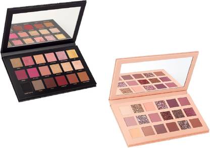 venvo Combo of Nude Eye Shadow & Texture Rose Gold palette (Pack of 2 of 18 shades) 36 g