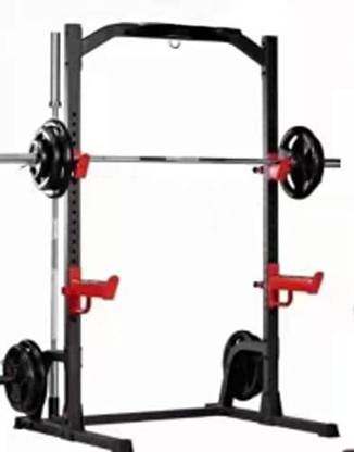 zust Squat Rack Station with Olympic Rod 7 feet and Weight Holder Arm Parallel Bar