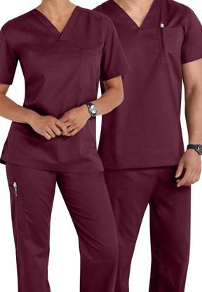 PRAGATI TRENDS Unisex Doctors Scrub Suit Purple 36/S Shirt, Pant Hospital Scrub