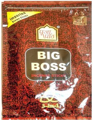 Poojapath Pooja Path Big Boss 3 in 1 Agarbatti Pack of 3 Black Incense Sticks Soothing, Refreshing