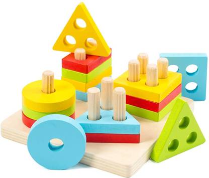 Urban Luxy Sorting and Stacking and Plugging Toys (4 Shape Sorting - A)