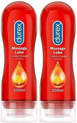 DUREX Massage Lube ylang ylang - 200 ml (Pack of 2) Lubricant