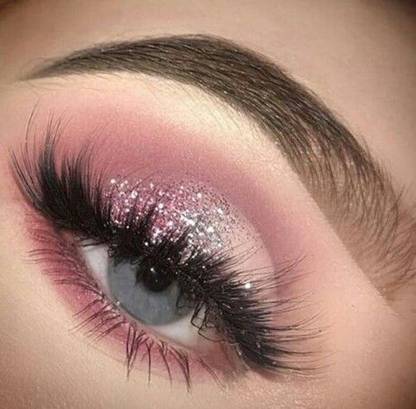 EVERERIN Soft Natural 3D Thick Long False Eyelashes & Eye Shadow Glitter Powder Pigment Eye Makeup