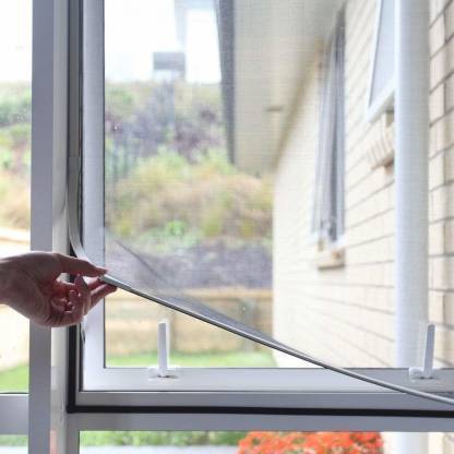 Iblay 5x5 feet Window Insect Mosquito prestitched Mesh Net (White, Frame Hung) HDPE - High Density Poly Ethylene Washable Adults Mosquito Net