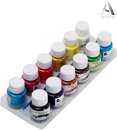 ArtRight Acrylic Paints Set of 12 Assorted Shades Acrylic Color 12*25 ml for Artists