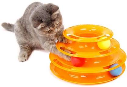 Woofy Cat Titan's Tower - Interactive Cat Ball Toy, Exerciser Game, Teaser Plastic Soft Toy For Cat