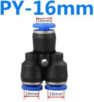 HU CREATIONS PY Pneumatic fitting type High pressure coupling Air Hose Quick 16MM 3-Way Reducer Pipe Joint