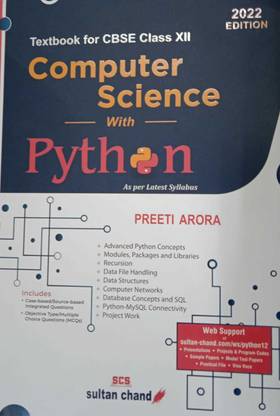 Computer Science With Python A Textbook For CBSE Class-12 For ( 2022-2023) Examination