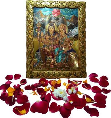 ROYALSHOP SHIV PARVATI KARTIK GANESH JI PHOTO FRAME SIZE 20X15 CM =1 Religious Frame