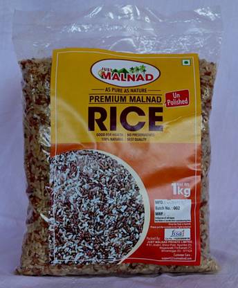 JUST MALNAD PREMIUM UNPOLISHED RICE Red Raw Rice (Full Grain, Unpolished)