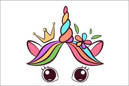 AK GRAPHICS 60 cm Unicorn eyes wall sticker Self Adhesive Sticker