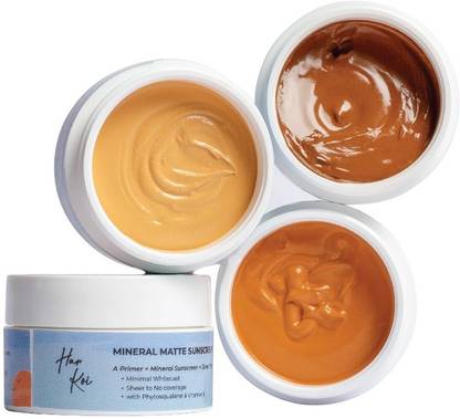 Harkoi Sunscreen - SPF 50 PA++++ Mineral Matte Sunscreen - SPF 35 - Shade #2, Minimal Whitecast, PA++++