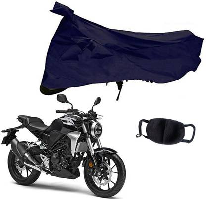 Riderscart Two Wheeler Cover with Pollution Mask for Honda CBR 150 (Blue) Combo