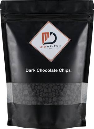 Midwinfer Dark Chocolate Chips | for Cake Decoration | for for Baking Desserts Choco Chips Solid
