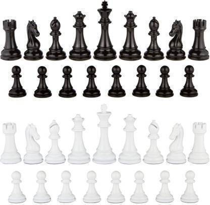 HK Sport & Toys Heavy Duty Super Strong Solid Big Size Chess Set of 32 Plastic Chess Pieces Board Game Accessories