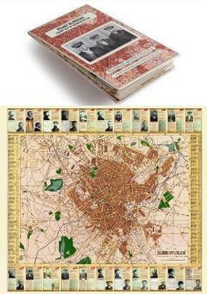 Peaky Blinders Fold Up Street Map of Birmingham 1892 - All Streets Roads and Avenues fully indexed to location grids - Map is surrounded by 22 real life character's that were labelled as "Peaky Blinders" including those who were later members of Billy Kimber's notorious Birmingham gang.