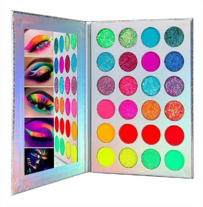 Beili Aurora Glow Eyeshadow Palette UV Blacklight Neon Eyeshadow 24g