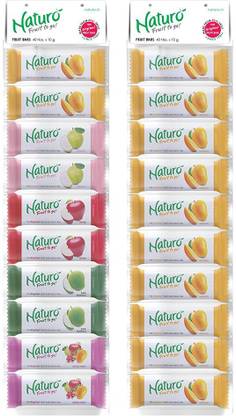 Naturo Fruit Bar Hangers (Combo: 40 Mango Bars + 40 Assorted Fruit Bars) Fruit Candy Bar
