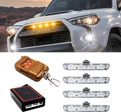 AutoPowerz Yellow & White Multi-function Strobe Light With Remote Car Fancy Lights