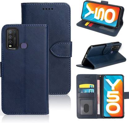 Vivo Y50, Vivo Y30 Artificial Leather Flip Cover