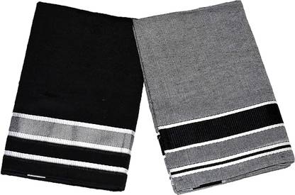 RAGINI V Solid Black, Grey Lungi