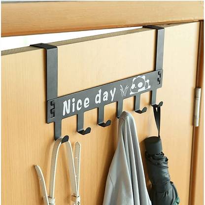 DOCAT Over The Door Hook with 5 Hooks for Cloth Hanging Door Hanger