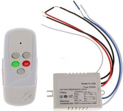 TRP Traders ABCD 4 Way Wireless Remote Control Switch Four Way IR RF Switch for Light & Fan 10 A Four Way Electrical Switch