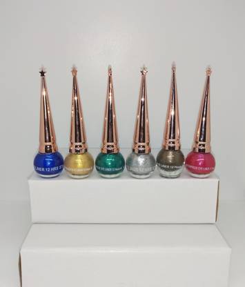 Bigwig glitter eyeliner pack of 6( silver, golden,blue ,pink,brown,green ) 3 ml