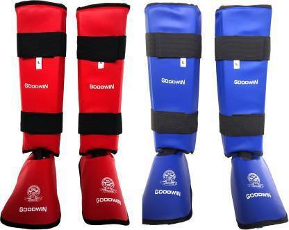 GOODWIN Regular MMA Shin Guard (Red, Blue) MMA Shin Guard