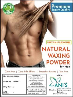 ANI'S Natural Ubtan Instant Hair Removal Powder for men No PAIN No Rics Wax