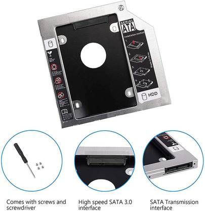 TERABYTE 9.5MM Internal HDD Caddy 2.5'' SATA Second Hard Disk Enclosure Universal 2.5 inch 9.5MM Internal Hard Drive Enclosure/HDD CADDY