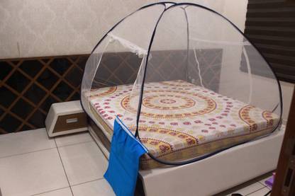 CLEAR HAND Polyester Adults Washable DOUBLE BED (PORTABLE) MOSQUITO NET TEN(BLUE) Mosquito Net