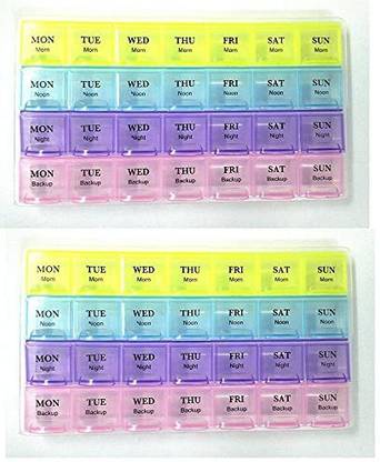 NWLY 28 DAYS Pill Medicine Organizer Reminder Storage Box for 28 Days or 4 Weeks Pill Box